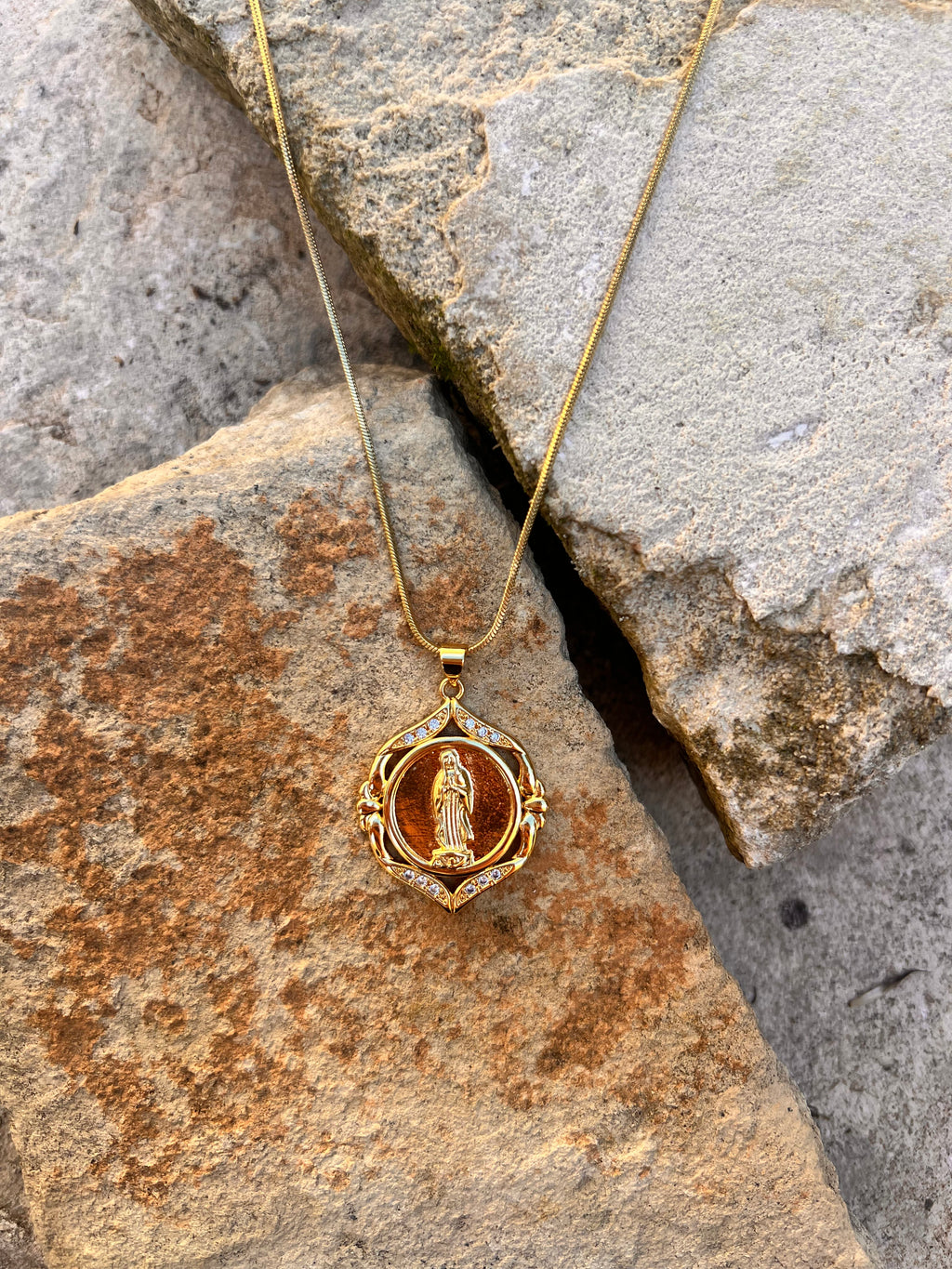 Mother Mary - Gold Pendant
