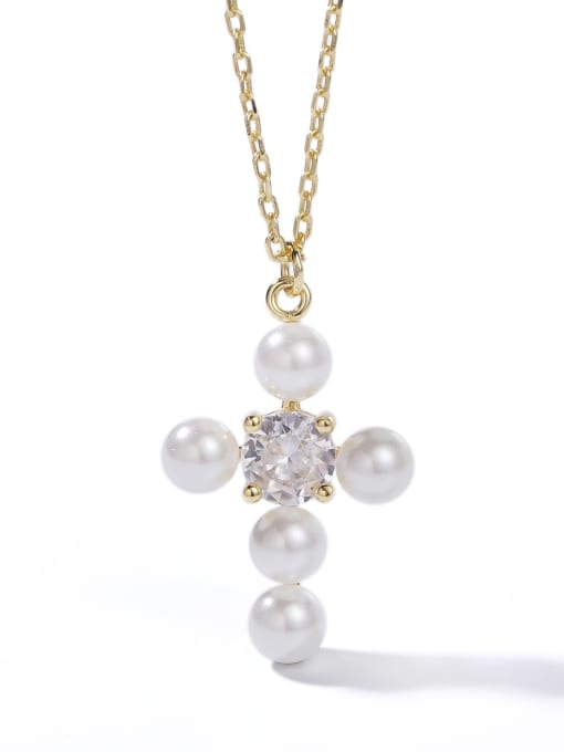 Matthew | Fresh Water Pearl Gold Cross