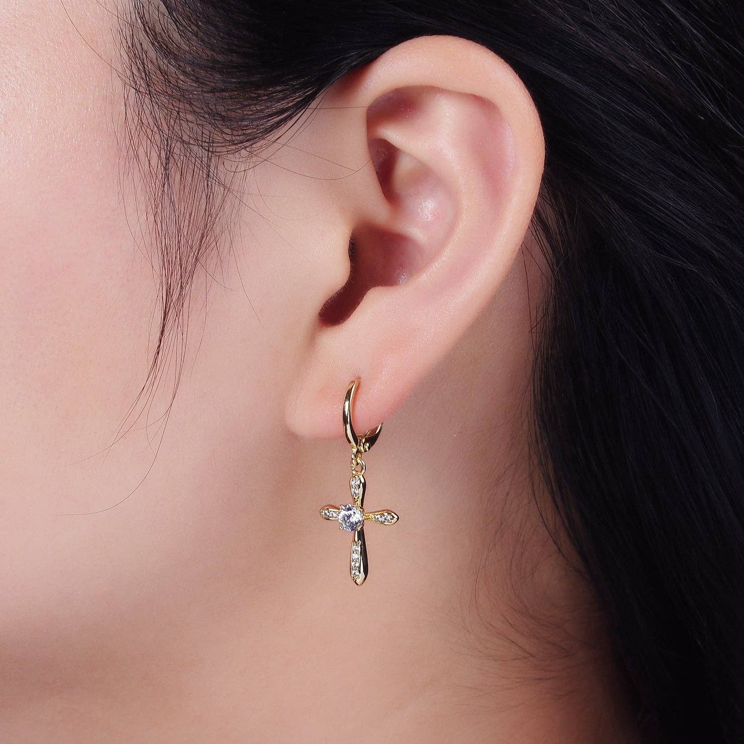 Radiance - Cross Drop Earrings